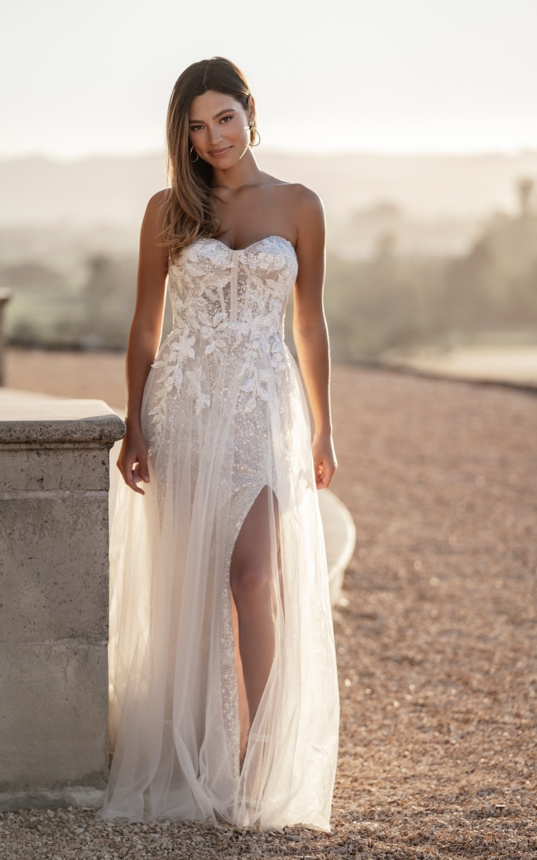 Photo of the model wearing a Bridal collection gown