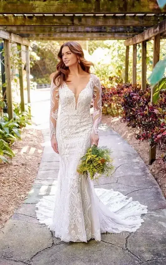 Photo of the model wearing a Bridal collection gown
