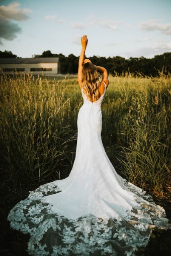 Stella York 7457- Stella York #1 (IV-PL) Ivory Gown w Porcelain Tulle Plunge thumbnail