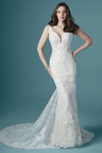 Maggie Sottero Delilah 20MS313 - MS- S20 #0 default Ivory over Misty Mauve (gown with Nude Illusion) thumbnail