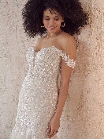 Maggie Sottero LENNON (22MC913A01 - Plunging Neckline) #1 Ivory/Pewter Accent over Blush (gown with Natural Illusion) thumbnail