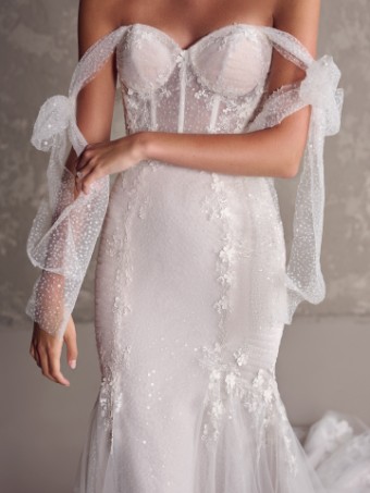Maggie Sottero Lisbon (unlined)- Maggie Sottero #1 Ivory over Misty Mauve thumbnail