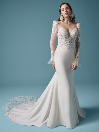 Maggie Sottero Nikki- 20MS678 (sleeves sold separately) #0 default Ivory over Nude (gown with Nude Illusion) thumbnail