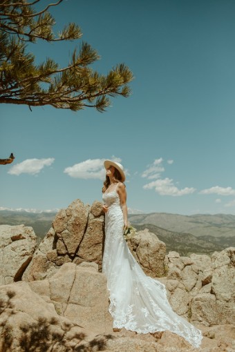 Essense of Australia D3407-Essense of Australia #2 default (IVRM-PL) Ivory Lace & Tulle over Rum Gown w Porcelain Tulle Illusion thumbnail