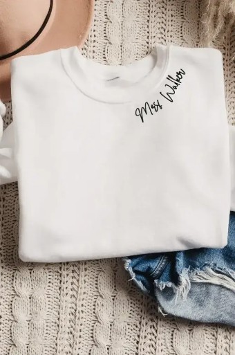 Heirloom Bridal Custom White Embroidered Sweatshirt #0 default thumbnail